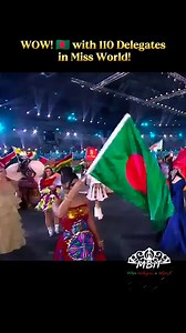 𝐁𝐚𝐧𝐠𝐥𝐚𝐝𝐞𝐬𝐡 🇧🇩 𝐖𝐢𝐭𝐡 𝟏𝟏𝟎 𝐃𝐞𝐥𝐞𝐠𝐚𝐭𝐞𝐬 𝐢𝐧 𝐌𝐢𝐬𝐬 𝐖𝐨𝐫𝐥𝐝 A beautiful display of global unity at the 72nd Miss World Opening Ceremony! Along with contestants from various nations, the representative from Bangladesh Aklima Atika Konika is also carrying our national flag with pride. We are proud to represent our culture on this stage! ❤️🇧🇩 . . . . #MissWorld #MissWorld2025 #72ndMissWorld #BangladeshiCulture #MissBangladesh | Miss Bangladesh - In Training