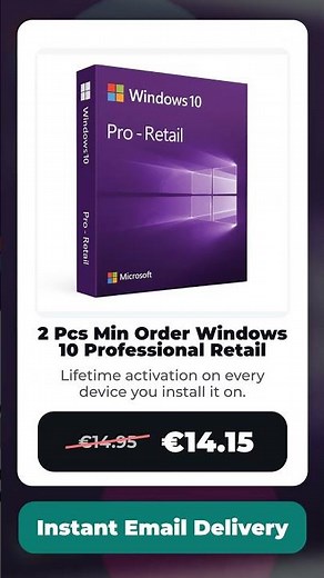 Windows 10 Pro Retail 2 PC Min Order – Only €14.15