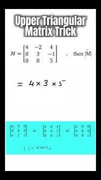 Upper Triangular Matrix Trick ⚡ No Calculation Needed | LearnOpediA #matrices #determinants #tricks