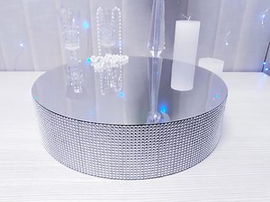 Round Cake Stand, Silver Cake Stand, Rhinestone Cake Stand, Mirror Round Cake Platter, Silver Mirror Wedding Cake Stand, Wedding Cake Stand - Etsy