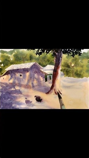 how to draw a realistic landscape in Water colour #music #drawingtoday #drawingsociety #art