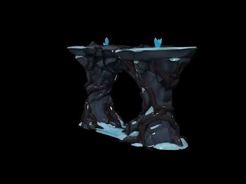 Stylized Frozen Vine Platform - Decoration 3D Model | Game Asset Showcase