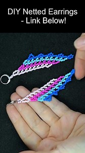 DIY Colorful Netted Beaded Earrings 🌟 Easy 15-minute Tutorial