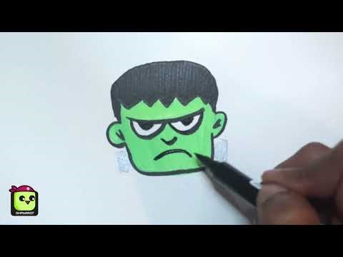 How to Draw a Cute Frankenstein | Easy Halloween Drawing Tutorial