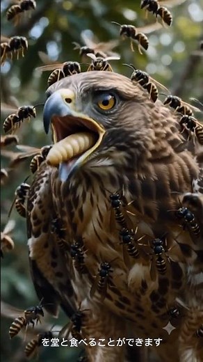 The bird that calmly destroys a hornet's nest despite being stung by hundreds of them😱