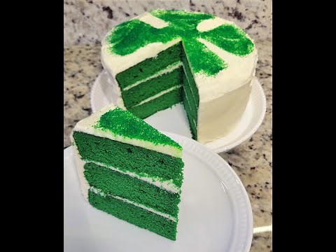 St. Patrick's Day Green Velvet Cake w/ Cream Cheese Icing Holiday how to