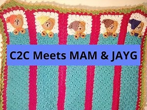 How to Crochet C2C Mile-A-Minute Bear Afghan | Crochet Sleeping Bear Blanket | JAYG | Bear Applique