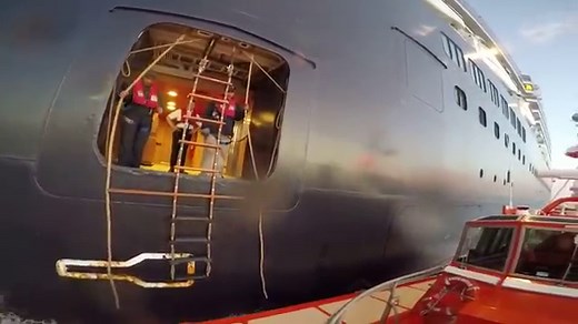 The Port Pilot Boarding a Cruise Ship