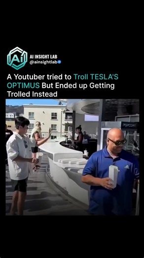 AI News | Emerging Tech | Robotics | Business Insights on Instagram: "A popular YouTuber decided to take on Tesla’s humanoid robot, Optimus, hoping to expose its “limitations” in a playful troll attempt. Armed with cheeky challenges and unexpected tricks, the content creator aimed to catch the robot off-guard in front of millions of viewers. However, what happened next flipped the script entirely. Instead of being stumped, Optimus responded with precision, speed, and unexpected intelligence, eff