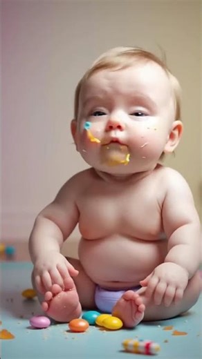 Kitten Steals Candy From Baby Baby s Reaction is Priceless