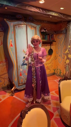 8.4K views · 298 reactions | Rapunzel was roaming her space in the Disney Oceaneer Club on the Disney Destiny cruise ship today. We stopped by during a media open house. I noted the frying pan  #rapunzel #tangled #oceaneerclub #disneyoceaneerclub #disneycruise #disneycruiseline #disneydestiny | Mousesteps | Facebook
