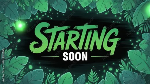 Jungle Stream Start Screen. Stream starting soon screen, overlay loop, animated virtual backgrounds, vtuber asset twitch zoom OBS.