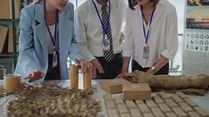 ESG environmental social governance ideas shring business discuss eco-friendly company meeting with business people implementing environmental protection for clean and sustainable future ecology