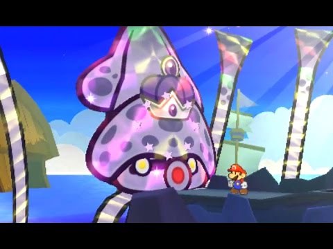 Paper Mario: Sticker Star Walkthrough - W3-12 Whitecap Beach / Gooper Blooper Boss Fight