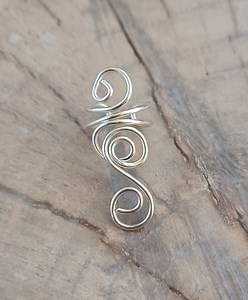 Ear Cuff... "whimsical" Silver Wire Wrapped Ear Cuff. - Etsy