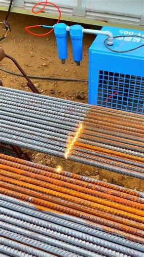 Fast and precise steel rebar cutting with a professional torch! 🔥#Shorts