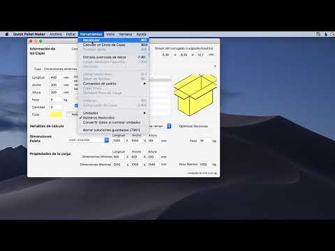 Ejemplo de Quick Pallet Maker 117 - Cálculo de cajas en paletas