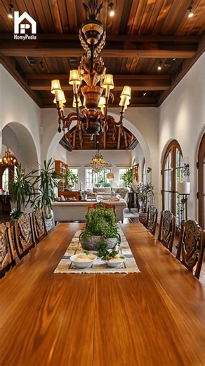 Elegant Dining Room in A Spanish-Style Home
