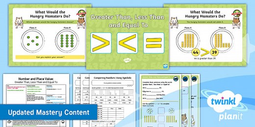 PlanIt Maths Year 2 Place Value Lesson Pack 10: Greater Than, Less Than and Equal To