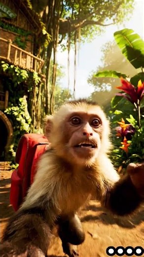 Monkey School Day 🎒📚 | Cute Jungle Student #Shorts