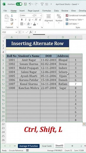 How to Insert Alternate Rows in Excel Quickly 🔄#exceltips #excelshorts #shorts‪@GlobalComputerWorld‬