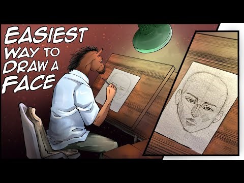 Easiest way to draw a face | Front view