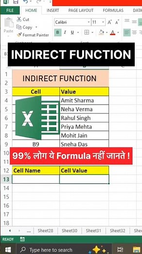 INDIRECT Function in Excel 🤯 | Dynamic Reference Trick | Excel Advanced Formula