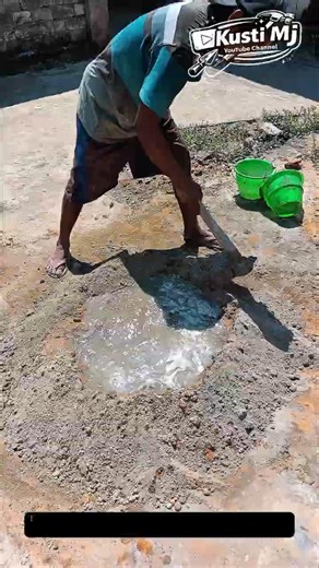 Traditional Concrete Mixing Method by Hand | Simple Yet Effective Construction Technique