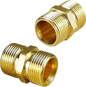 Solid Brass Pressure Washer Hose Adapter M22 High Pressure Hose Connector Fittings No leaks 2 Pieces