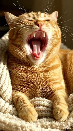 Cute Cat Yawning 🐱 | Relaxing Loop #shortsyoutube