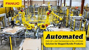 Let's 👊GET IT DONE👊 with FANUC Authorized System Integrator, Kaufman Engineered Systems, and their fully integrated packaging and palletizing system!📦 ✔️𝗧𝗿𝗮𝘆 𝗙𝗼𝗿𝗺𝗶𝗻𝗴 Creates empty trays from blanks.📥 ✔️𝗣𝗿𝗼𝗱𝘂𝗰𝘁 𝗟𝗼𝗮𝗱𝗶𝗻𝗴 Picks and packs bundled bagged products into trays.🛍️ ✔️𝗣𝗮𝗹𝗹𝗲𝘁𝗶𝘇𝗶𝗻𝗴 Builds trays into finished unit loads using FANUC robots.🤖 ✔️𝗪𝗿𝗮𝗽𝗽𝗶𝗻𝗴 𝗮𝗻𝗱 𝗦𝘁𝗮𝗰𝗸𝗶𝗻𝗴 Stretch-wraps pallet loads and performs dual-load stacking for optimiz