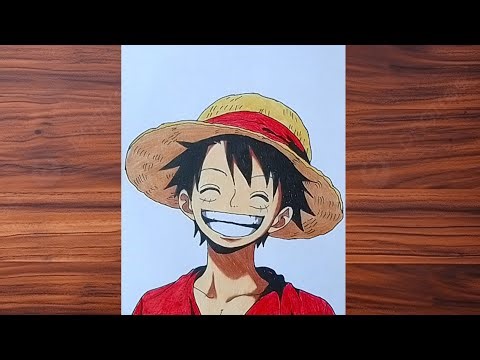 Easy Luffy Drawing | One Piece Coloured Pencils Art Step By Step For Beginners #luffy #onepiece