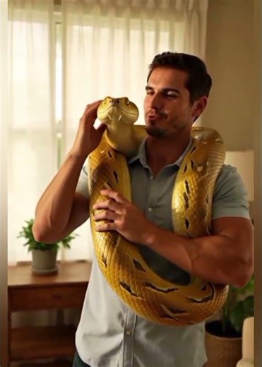 Caring for my GIANT Golden Python! 🐍✨ #fypシ #fypシ゚viral #fyp #Wildlife #Snakes