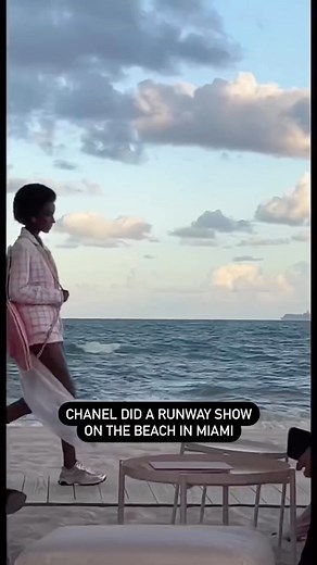 Fashion Week on Instagram: "Cabana seating is the new front row. #Chanel held a second show for their #CruiseCollection in #Miami at the Faena Hotel. Attendees like #Pharrell sat seaside as models walked down the boardwalk in an intimate show on the sand. Video from @angelafink and @franciscoarcem Edit by @samuraisyd"