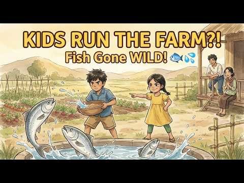 Kids Take Over the Family Fish Farm! | Cozy Ghibli-Style Village Story 🐟
