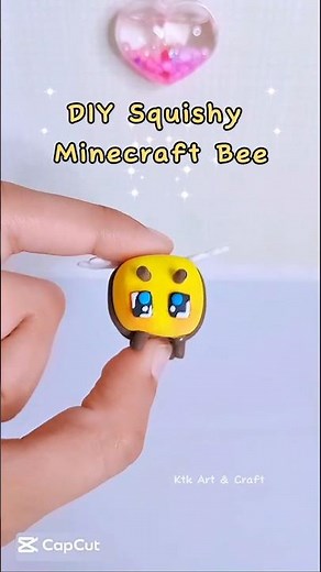 🌸🐝💕 Squishy DIY #kawaii Minecraft Bee✨️ #clay #craft #diy #shorts