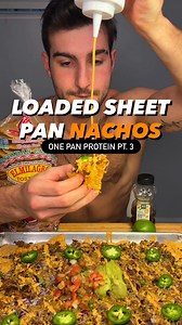 Sheet Pan Loaded Beef Nachos🌮🥩🧀 ONE PAN PROTEIN pt. 3 - this 30-minute meal packs 286 grams of protein with a ton of flavor to go with it 🔥 ⬇️Ingredients, Recipe, Macros⬇️ ✅Ingredients: - 40oz 96% lean ground beef - 12 tostadas - 1.5 cup low fat shredded Mexican cheese - 1/2 red onion - 1 cup pico de gallo - 1 jalapeño - 2 tbsp guacamole - Cilantro ✅Recipe: 1. Cook your extra lean ground beef on medium high heat for 5-6 min, mixing frequently until cooked through 2. Lower the heat, add 1/4 c