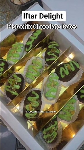 Ramzan Sweet Treat✨🌙| pistachio Stuffed Chocolate covered Dates #ramadanrecipes #iftarrecipes #fyp