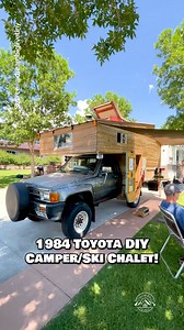 What do you think of this DIY camper build on a 1984 Toyota truck EFI? It was built entirely using only reclaimed materials from FB marketplace & waste from construction sites! This camper was built for weekend use in Colorado as a ski chalet, making it a cozy spot to rest after a long day of being on the mountains! Inside, there is a cozy living space with a couch; a kitchenette with an oven, 3-burner propane cooktop, & a mini fridge; a wood stove; a full bed above the cab; & a decent amount of