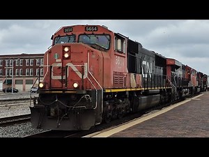 RARE CN SD75I On Point of 4-Locomotive Powered Manifest Train