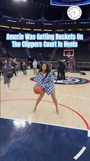 Amerie Was Getting Buckets On The Clippers Court In Heels #tamtonight #fyp