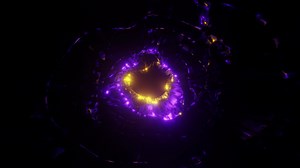 3D animation of 4K UHD neon light with glowing yellow and orange color effect