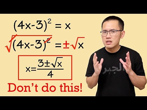When to take the square root on both sides