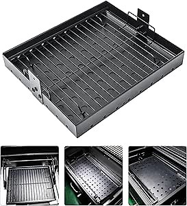 Hisencn Stretchable Charcoal Tray 15-28 inches for 47183T-21 PS9900, Black High-Temperature Coating Charcoal Basket for HC4518L PS9500 8500 6800 6500 SH19030119 SH19030219 SH9916 Replacement Parts
