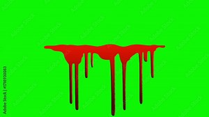 Blood Splash Effect on Green Screen Realistic Blood Splatter Animation Chroma Key Video