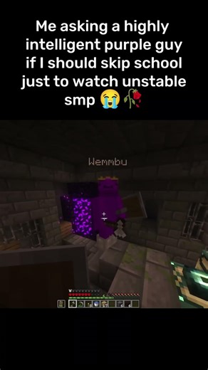 Wemmbu is very intelligent ✌️🥀 Minecraft Unstable Smp #shorts #memes
