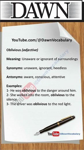 Oblivious | Meaning, Synonyms, Antonyms & Example Sentences | Advanced English Vocabulary