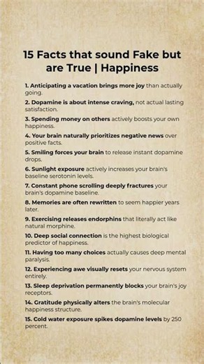 ​Wisdom Series: 15 Mind-Blowing Facts About Happiness 🧠✨