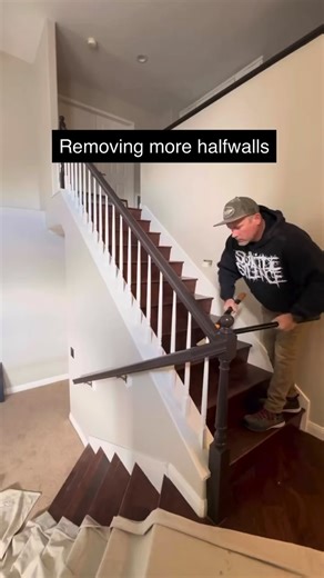 Straight Up Stairs | Here’s a project. We did a while back cutting down some more half walls. Getting rid of that nasty drywall staircase look. We reframed the... | Instagram