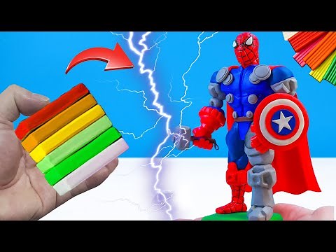 DIY Epic Clay Models of Thunder Hero Thor & Spiderman | Polymer Clay Tutorial